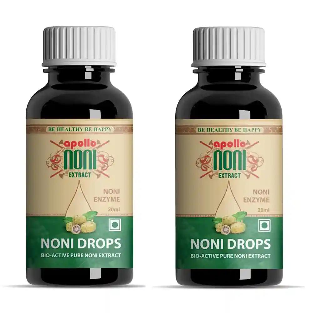 Apollo Noni Enzyme Drops Extract, Bio Active - Double Boost Your Immune, Contain Antioxidant Properties, 20ml (Pack of 2)