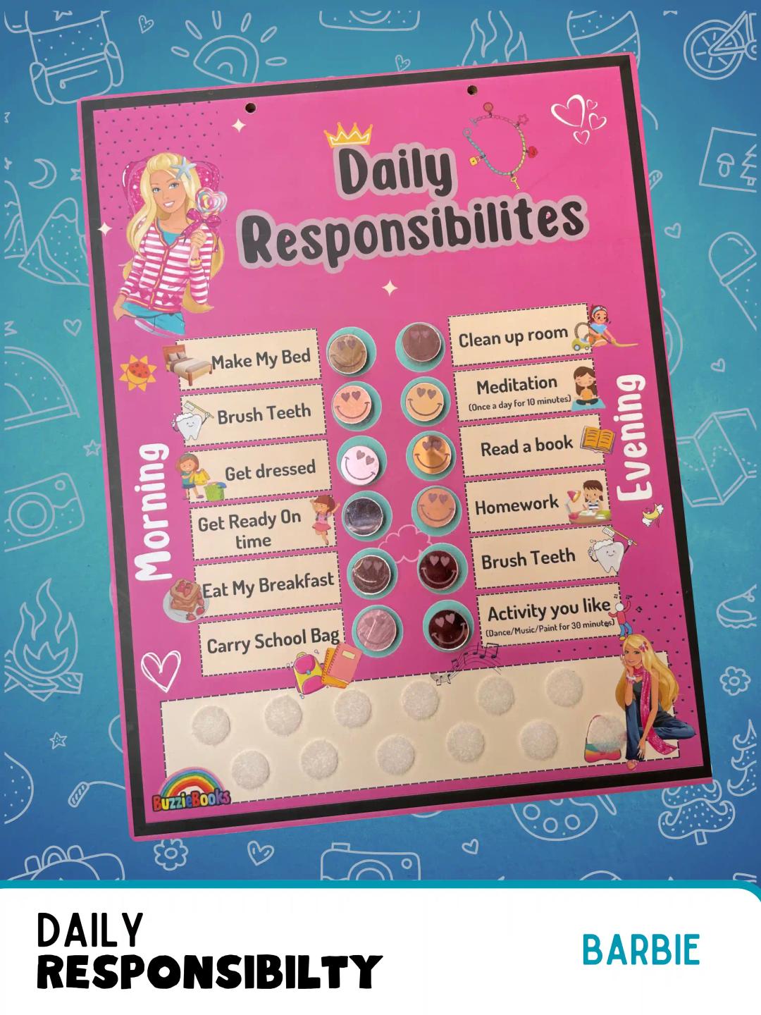 Daily Responsibility Board - Barbie