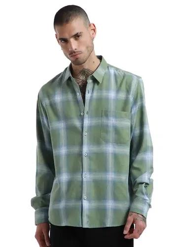 Banana Club Melange Check Sage Green Shirt