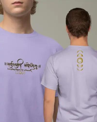 Everything Happens For Reason Cotton T-shirt for Men / Lilac