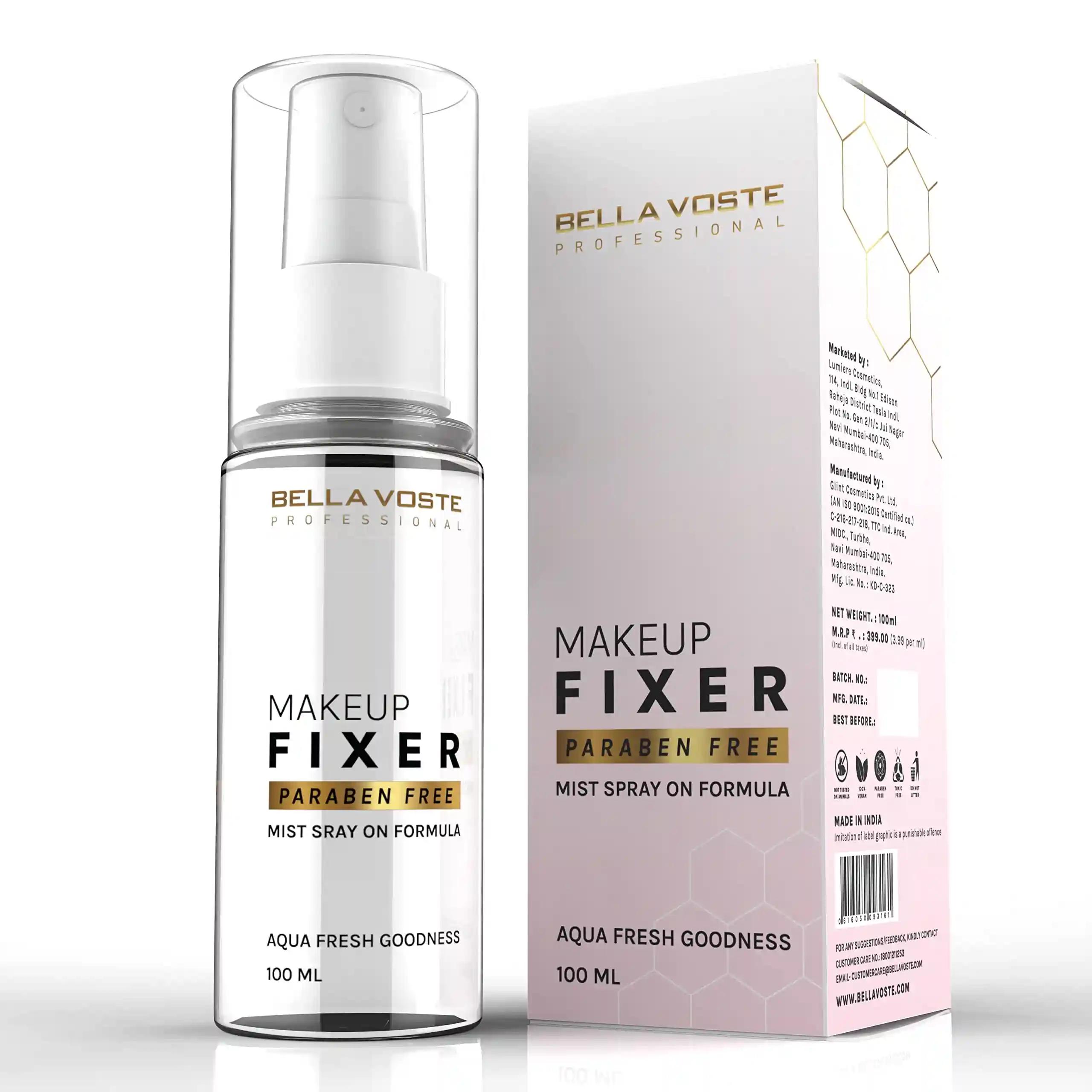 Bella Voste Makeup Fixer Mist Spray On Formula Vegan Long Lasting Makeup Paraben Free