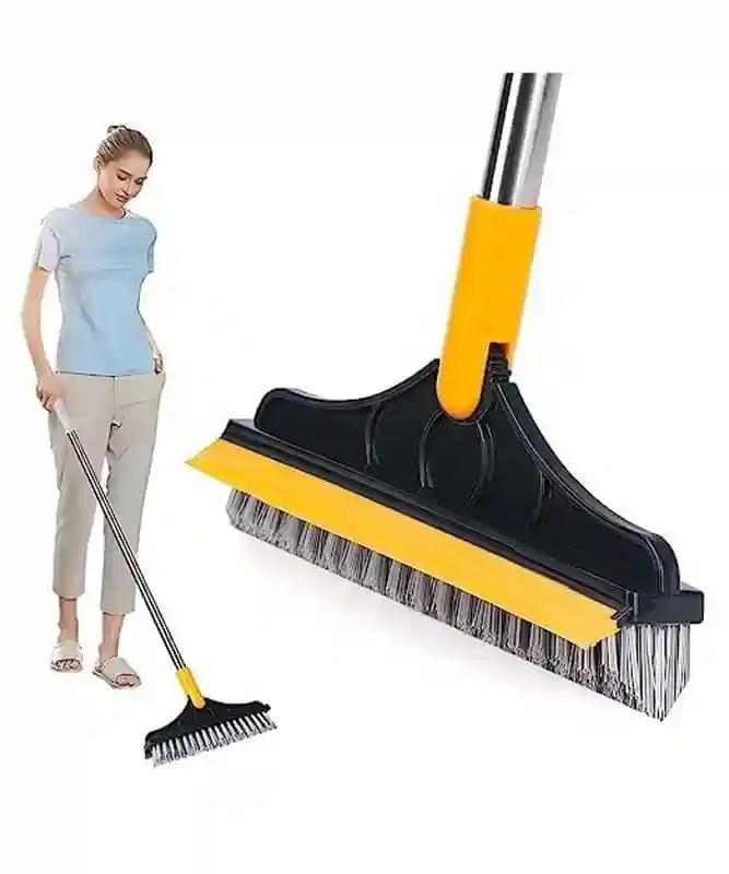 KHUSHIYA ENTERPRISE Bathroom Cleaning Brush with Wiper Tiles Cleaning Brush Floor Scrub Bathroom Brush with Long Handle 120° Rotate Bathroom Floor Cleaning Brush Home Kitchen Cleaning Mop