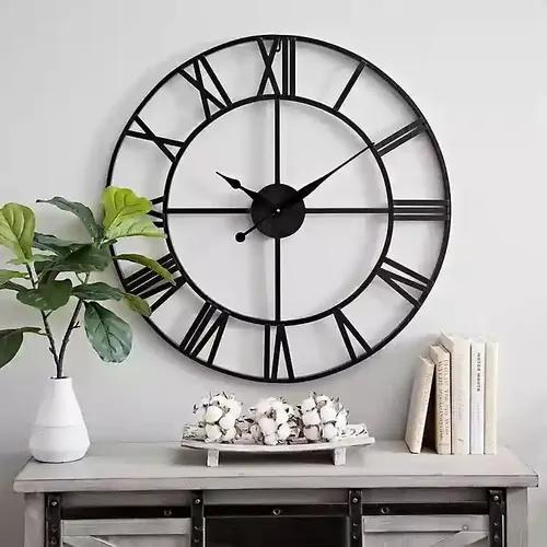 Black Round Wall Clock - 24 Inch