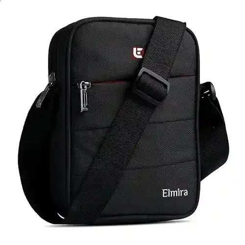 Elmira Sling Bag For Men And Women Water-Resistant Passport Bag Small One Side Shockproof Travel Cross Body Messenger Handbag For Daily Use (9 Inch, Black)