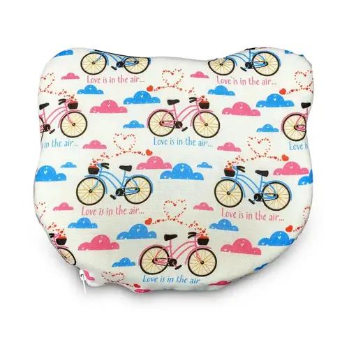 Sleepsia Memory Foam Cat Shaped Baby Pillow Head Shaping Infant Pillow Cycle Print