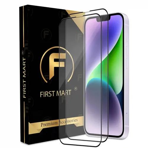 FIRST MART Premium Tempered Glass for iPhone 14 Plus / 13 Pro Max with Edge to Edge Coverage and Easy Installation Kit, Pack of 2