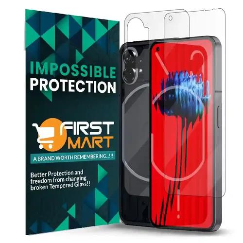 FIRST MART Tempered Glass Nothing Phone 1 / Nothing Phone (1) 5G - Front and Back Crystal Clear Impossible Screen Protector Full Flat Screen Coverage with Installation Kit