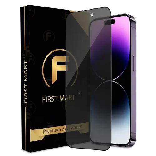 FIRST MART Edge to Edge Matte Privacy Tempered Glass for iPhone 14 Pro Full Screen Coverage with Easy Installation Kit | Black