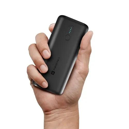 Portronics Power Pod 10K Advanced 10000mAh Smallest Power Bank with 22.5W Max Output, LED Indicator, Mach USB-A Output, Type C PD Output, Type C Input(Black)