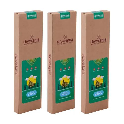 DivoRama Premium Loban Flora Incense Masala Agarbatti -100% Indian Natural Aroma - Long Lasting  Loban Agarbatti for Puja, Meditation, Happy Vibes - Pack of 3 (45 sticks/pack)-Pack of 3