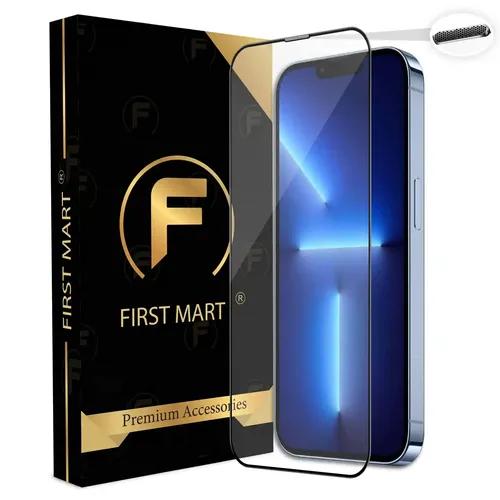 FIRST MART Premium Tempered Glass for iPhone 13 Pro Max / 14 Plus Edge to Edge Screen Coverage and Speaker Mesh Dust Filter, Easy Installation Kit