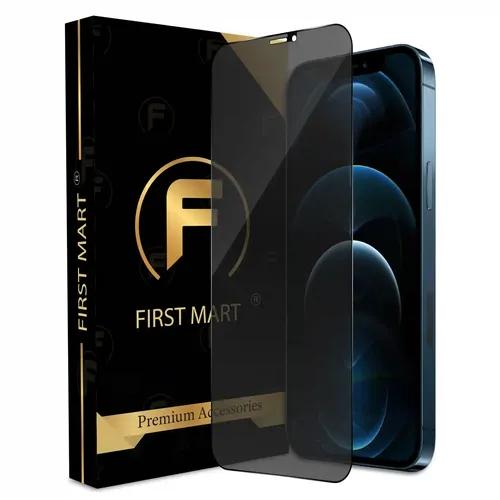 FIRST MART Edge to Edge Matte Privacy Tempered Glass for iPhone 12 Pro/iPhone 12 Full Screen Coverage with Easy Installation Kit | Black