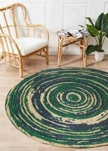 THE HOME TALK Natural Handcrafted Braided Round Jute Rug -120CM|Traditional Carpet For Living Room,Kitchen,Entryway,Bedroom,Dining Room|Rustic Bohemian Decor|Durable,Anti-Skid Carpets for Centre Table