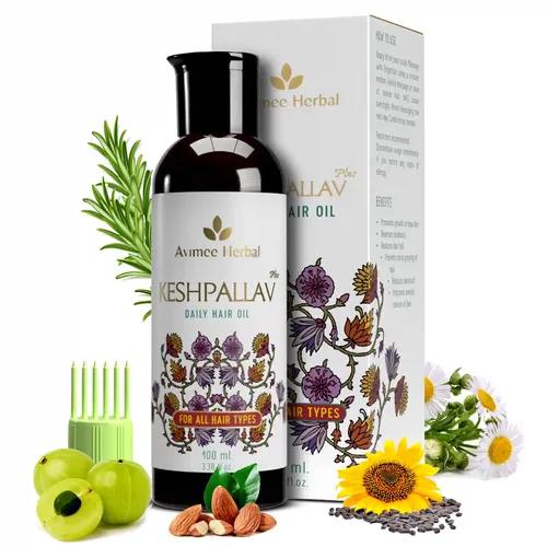 AVIMEE HERBAL Keshpallav Plus Hair Oil for Men & Women | Non Oily Non Greasy with Soothing Fragrance | With Rosemary to Fight Hair Fall | 100 ml