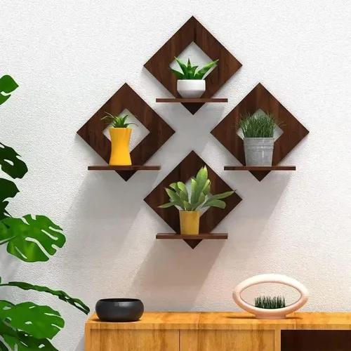 WEBELKART Premium Wooden Wall Shelf Shelves Art Hanging Decor for Wall Diwali Decoration Items Home Decor - Floating Display Rack Shelves Artwork for Living Room Kitchen Bedroom Ideal for Gifting