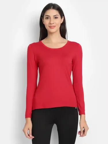 Bamboo Fabric Full Sleeve T-Shirt Red - S