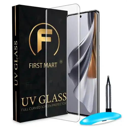 FIRST MART Tempered Glass for Oppo Reno 10 Pro 5G / Reno 10 Pro Plus 5G / Reno 10 5G with Edge to Edge Full Screen Coverage and Easy UV Glue Installation Kit, Pack of 1