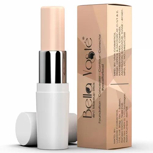 Bella Voste 4-IN-1 MAKEUPSTICK | Weightless | Long lasting | Velvet Matte Finish formula Provides Full Coverage | Cruelty Free | Foundation | Concealer | Corrector & Contour | Enriched with Vitamin-E | Jojoba oil & Shea Butter I MARSHMALLOW (03) (5.5 g) | Light Skin Tone