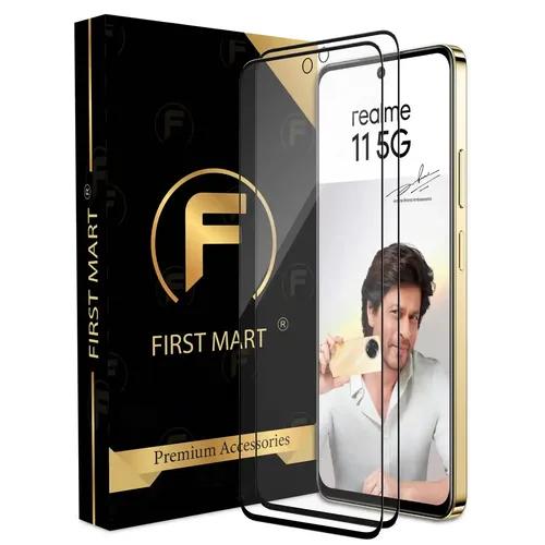 FIRST MART Premium Tempered Glass for Realme 11 5G / OnePlus Nord CE 3 5G / Narzo 60X 5G with Edge to Edge Coverage and Easy Installation Kit, Pack of 2