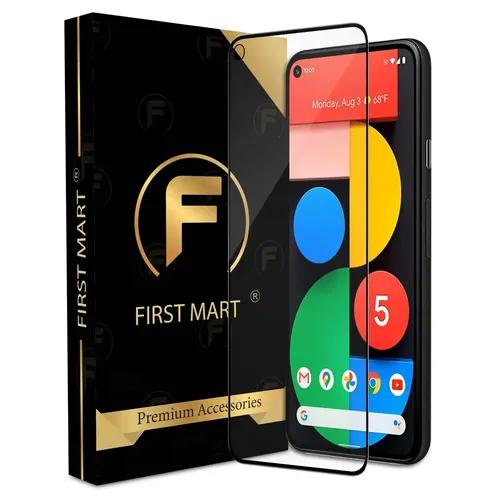 FIRST MART Edge to Edge Tempered Glass for Google Pixel 5 5G (6 Inch) with Easy Self Installation Kit | Black Case Friendly Screen Protection