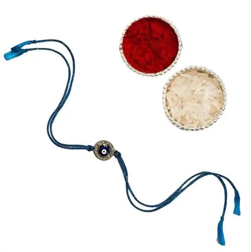 Circular Band of Diamond with Center Cartoon Evil Eye Rakhi