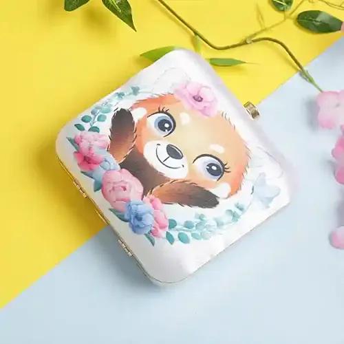 Baby Fox Printed Designer Clutch For Women