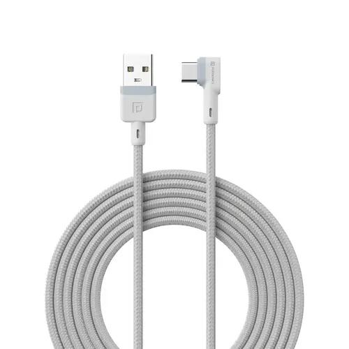 Portronics Konnect L Fast Charging 3A Type-C Cable 2 Meter with Charge & Sync Function for All Type-C Devices (White)