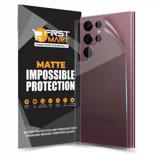 FIRST MART Screen Protector for Samsung Galaxy S22 Ultra 5G - Back Nanofiber Unbreakable Membrane Case Friendly Full Edge to Edge Screen Coverage & Installation Kit (Matte)