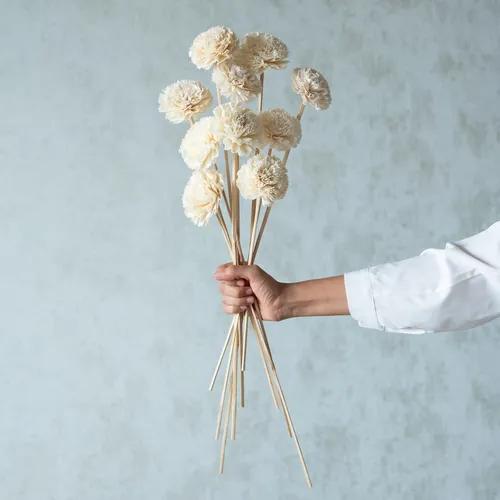 White Sola Fancy Flower Sticks (10 sticks)