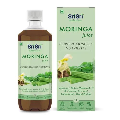 Sri Sri Tattva Moringa Juice - Powerhouse Of Nutrients | Superfood, Rich In Vitamin A,C,B, Calcium, Iron And Antioxidants, Blood Purifier | 1 L