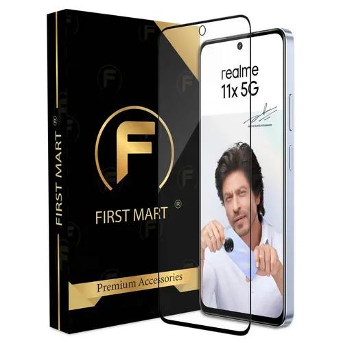 FIRST MART Premium Tempered Glass for Realme 11X 5G / Realme 11 5G / Narzo 60X 5G with Edge to Edge Coverage and Easy Installation Kit, Pack of 1