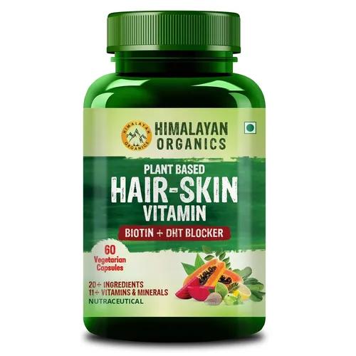 Vlado's Himalayan Organics Pure Biotin, DHT Blocker , Plant-Based Vitamin B1, B2 , B3, B5, B6, B7 , B9, B12 , Vitamin c ,Vitamin D3 ( Cholecalciferol ) (With Goodness of Nettle Leaves | Helps Reduce Hair Fall, Controls Hair Fall, Stimulates Hair Follicles & Promotes Hair Growth | For Men And Women - 60 Veg Capsules