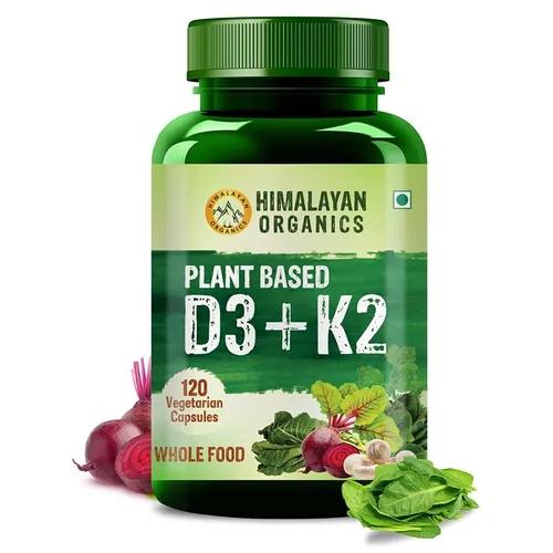 Vlado's Himalayan Organics Plant Based 600iU Supplement | Vitamin D3(Lichen) + K2(Menaquinone Mk7) | Faster Absorption | Boost Immunity | Healthy Bones -120 Veg Capsules