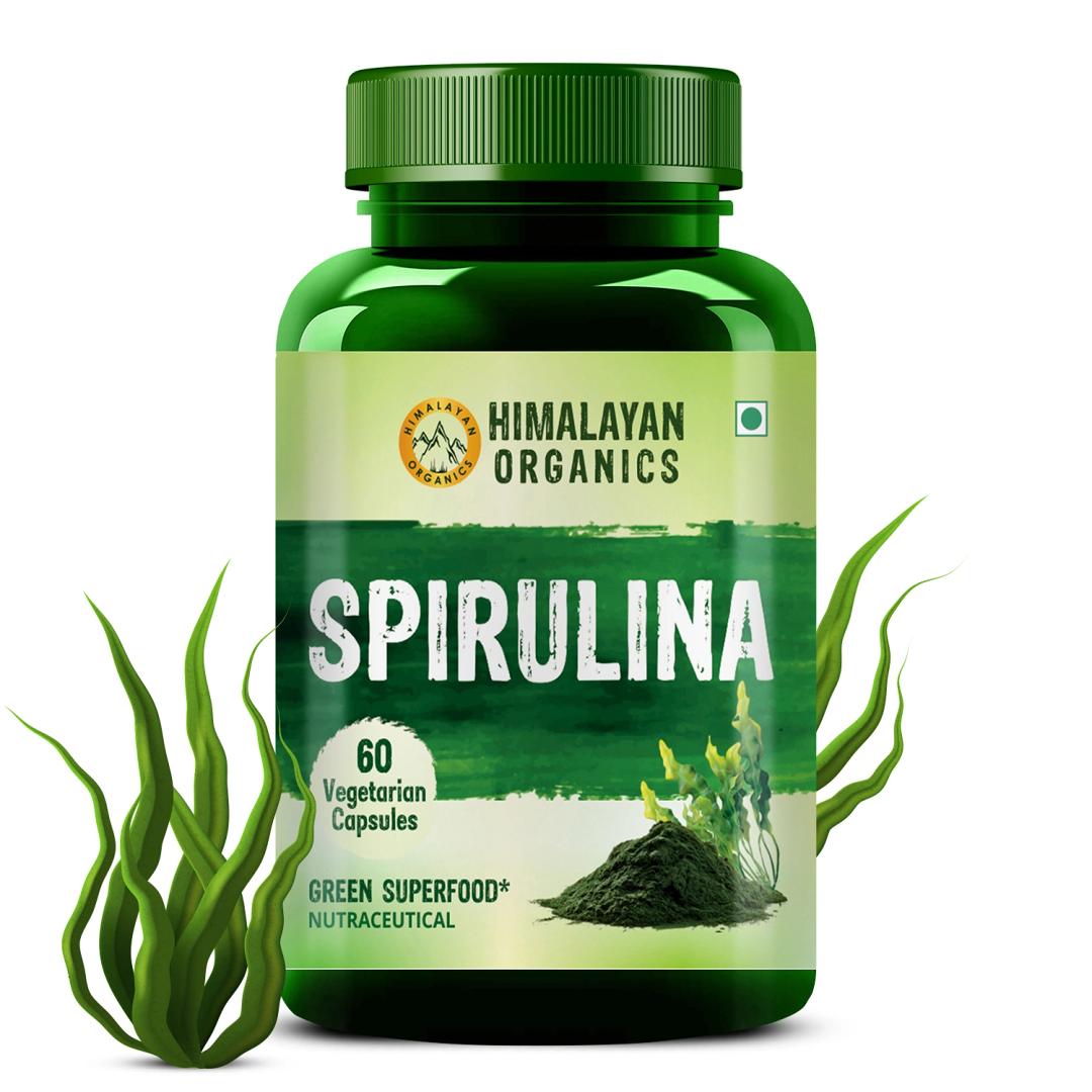 Vlado's Himalayan Organics Spirulina 2000mg Supplement For Men And Women | GreenSuper Food For Weight Management & Immunity Booster | Helps In Healthy Heart - 60 Vegetarian Capsules