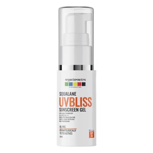 Organix Mantra Squalane UV Bliss Sunscreen Gel - Broad Spectrum, Natural Ingredients, Hydrating Formula for All Skin Types - 50ML